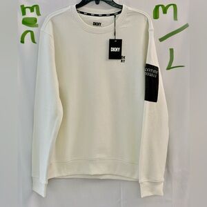 DKNY Men's Off-White Crewneck Sweater